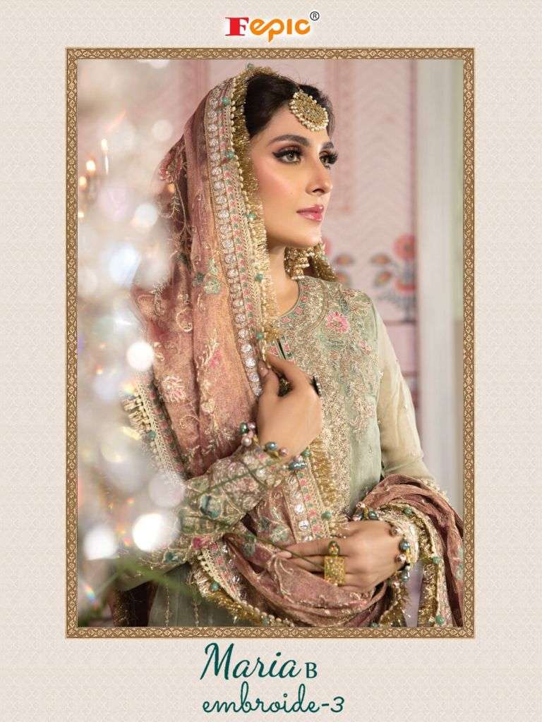 FEPIC PRESENTS MARIA B EMBROIDERY VOL 3 FANCY WHOLESALE PAKISTANI SUITS